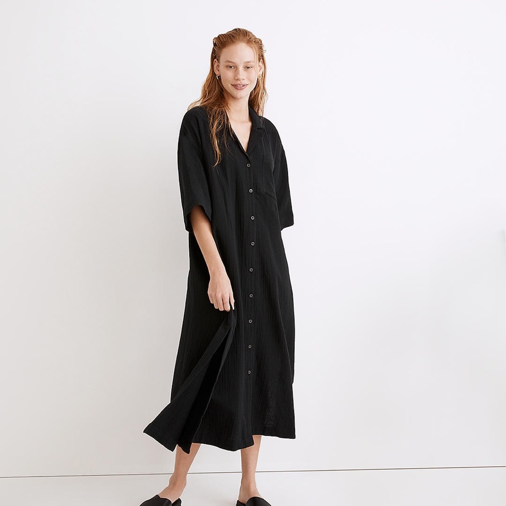 MadeWell Lightestspun Cover-Up Maxi Shirtdress NC916